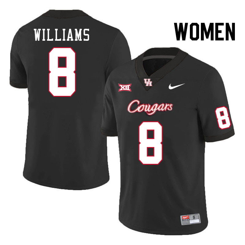 Women #8 Devan Williams Houston Cougars College Football Jerseys Stitched-Black